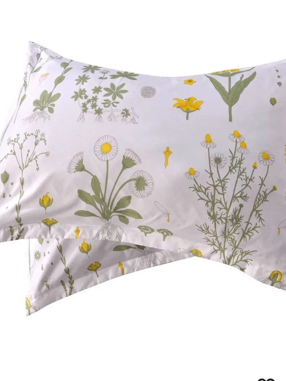 Floral Meadow Printed Comforter Set in White and Yellow Queen size